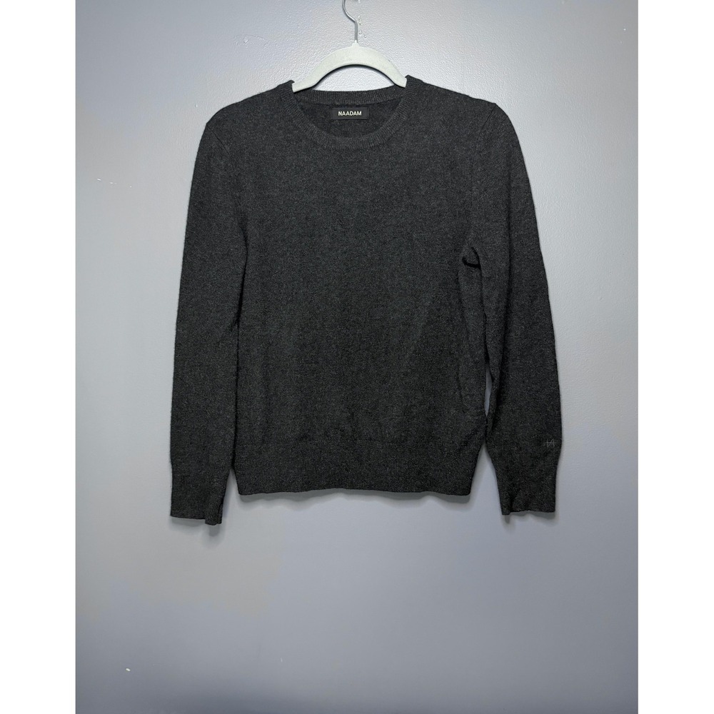 Naadam Sweater Womens S Gray 100% Cashmere Crew Soft Knit Classic Quiet Luxury